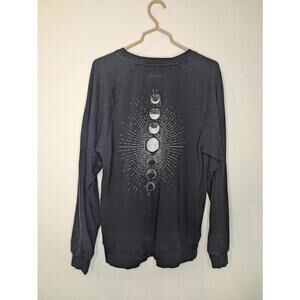 Happy Earth Organic Cotton Celestial Graphic Sweatshirt Navy Blue Women’s L